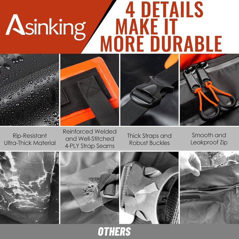 Asinking Car Rooftop Cargo Carrier Bag, 22 Cubic Feet Waterproof Tear-Resistant Car Roof Bag for All Vehicle with/Without Racks - Non-Slip Mat, 6 Door Hooks, 2 Extra Straps, Luggage Lock - Image 5